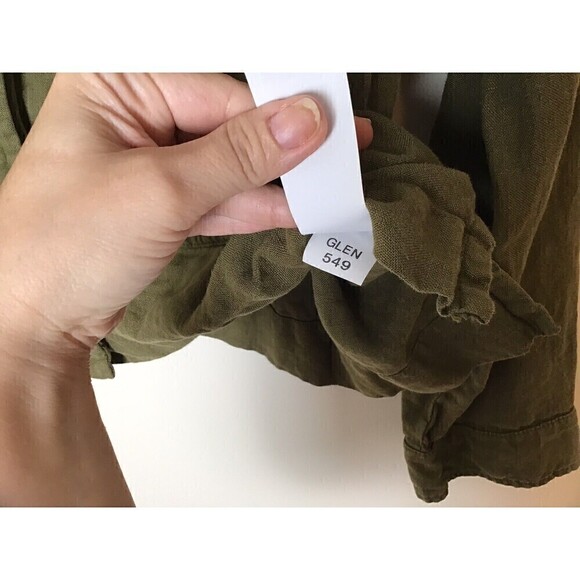 Zara Linen Shirt Jacket Size Large Full Zip Pockets - Picture 14 of 14